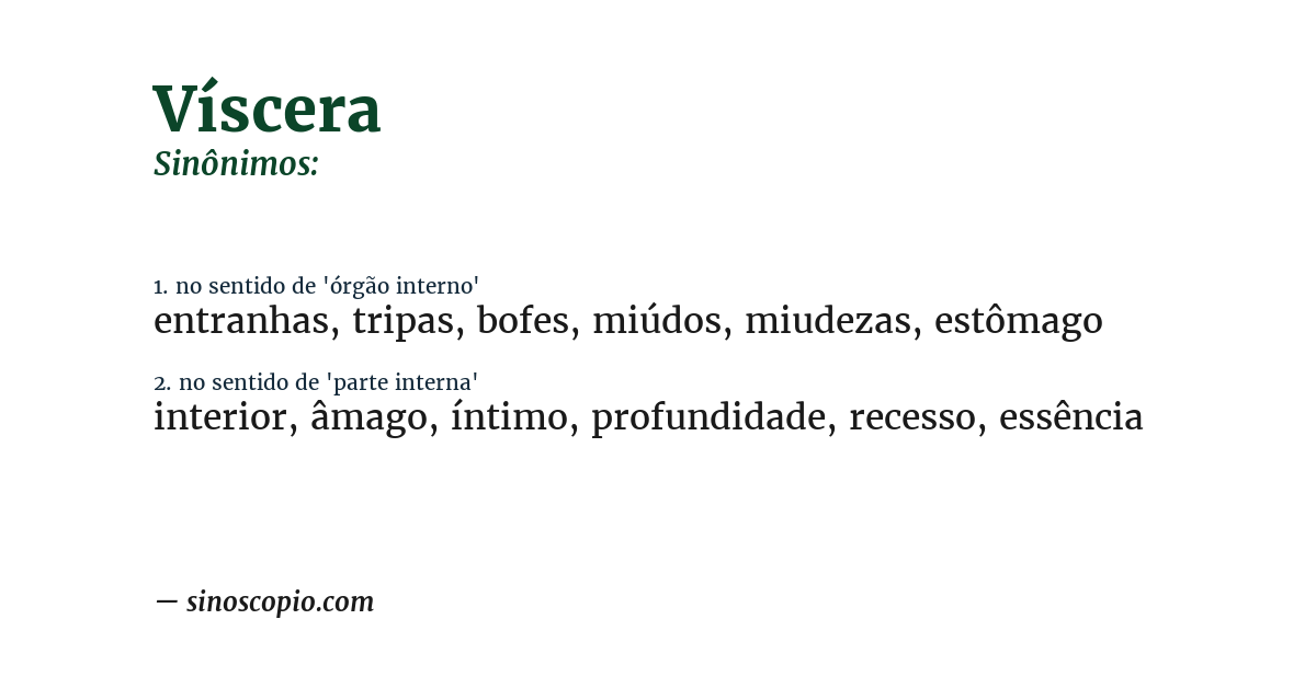 Sinônimo de víscera