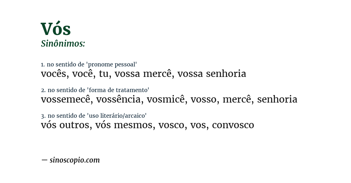 Sinônimo de vós