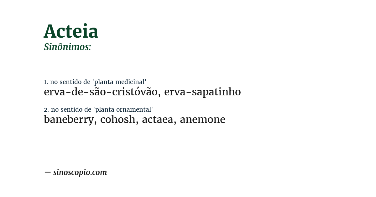 Sinônimo de acteia