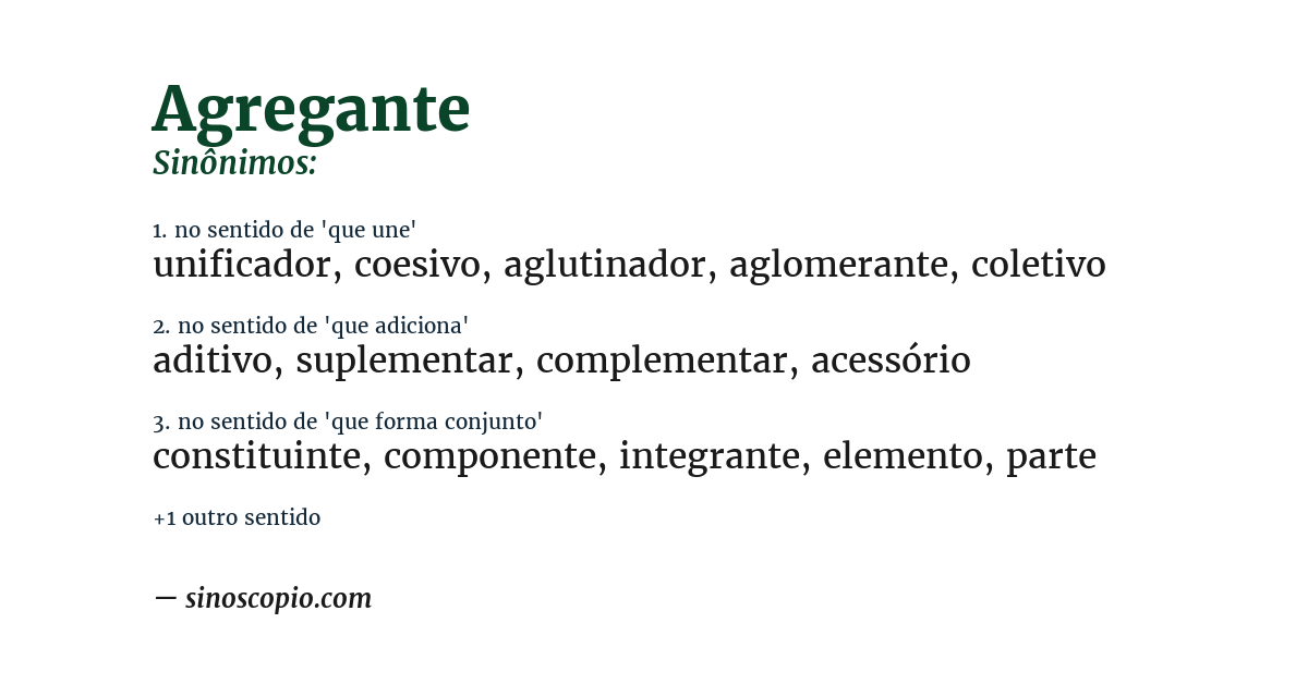 Sinônimo de agregante