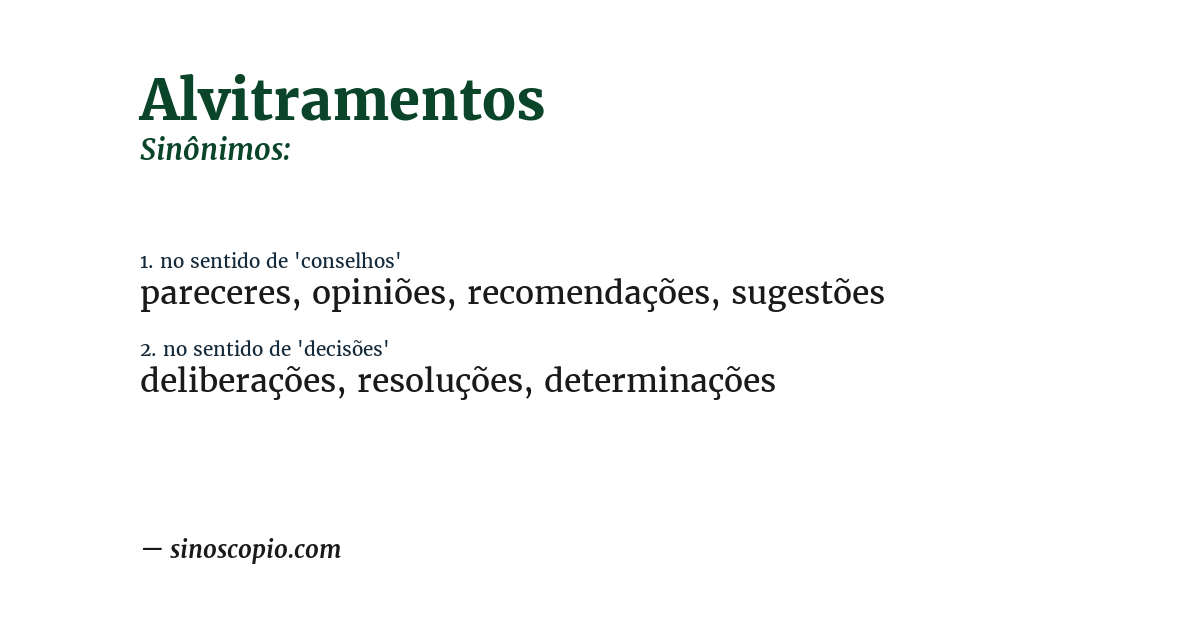 Sinônimo de alvitramentos