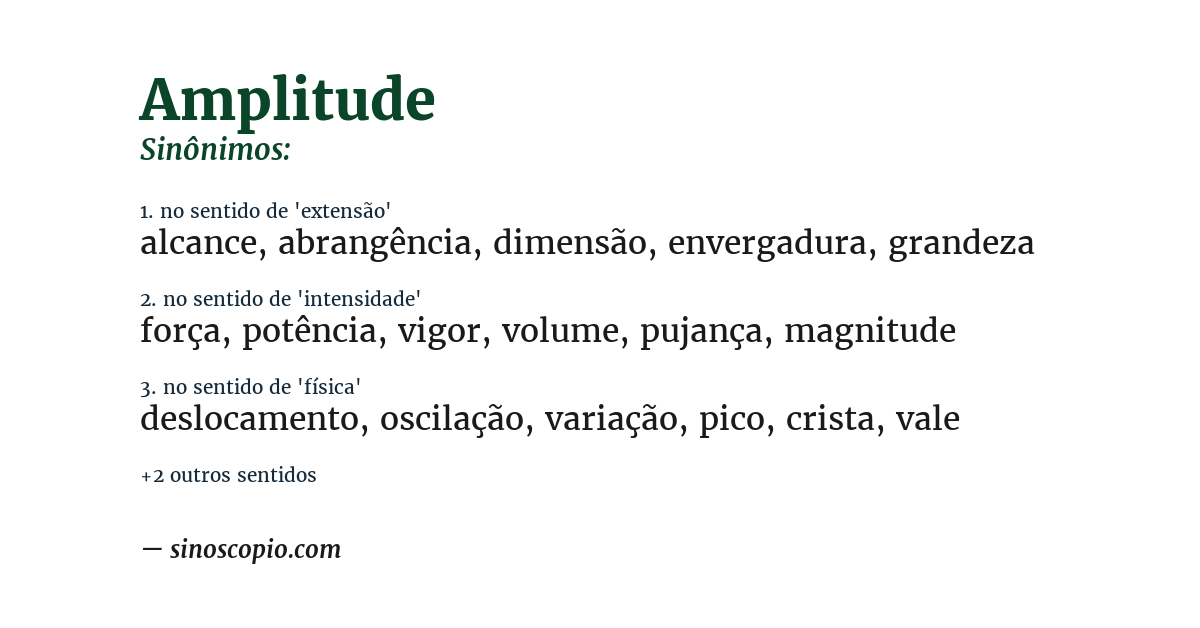 Sinônimo de amplitude