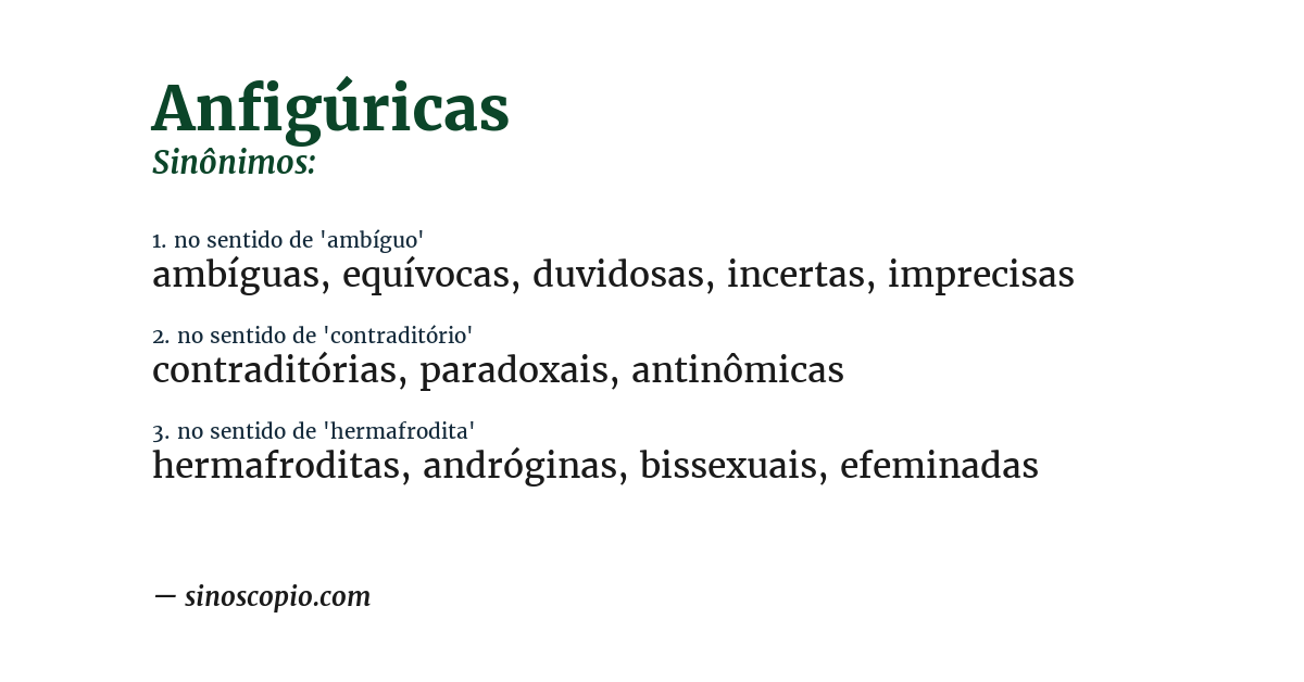 Sinônimo de anfigúricas