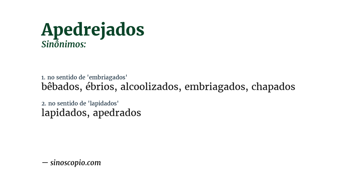 Sinônimo de apedrejados