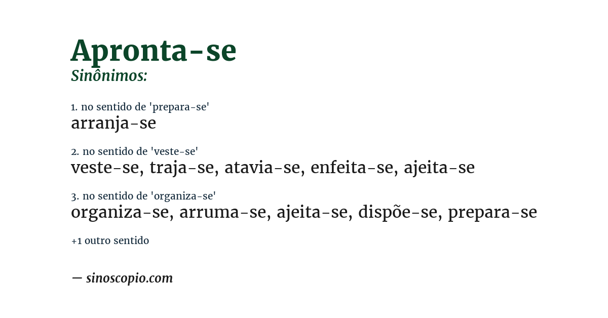Sinônimo de apronta-se