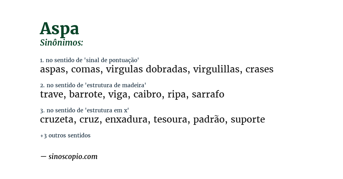 Sinônimo de aspa