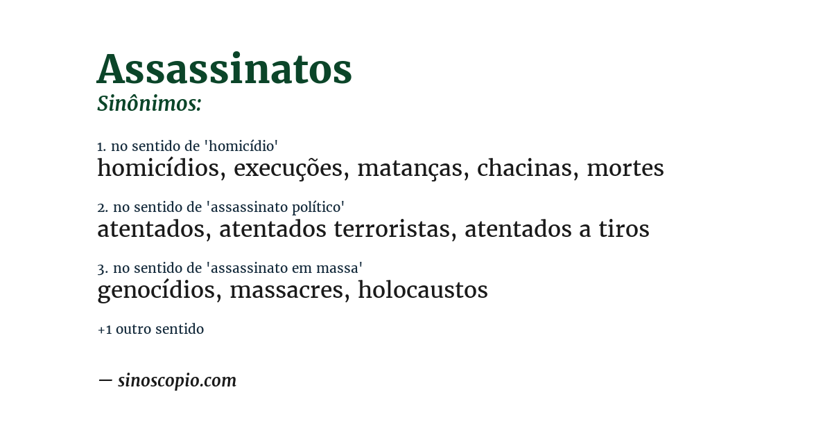 Sinônimo de assassinatos
