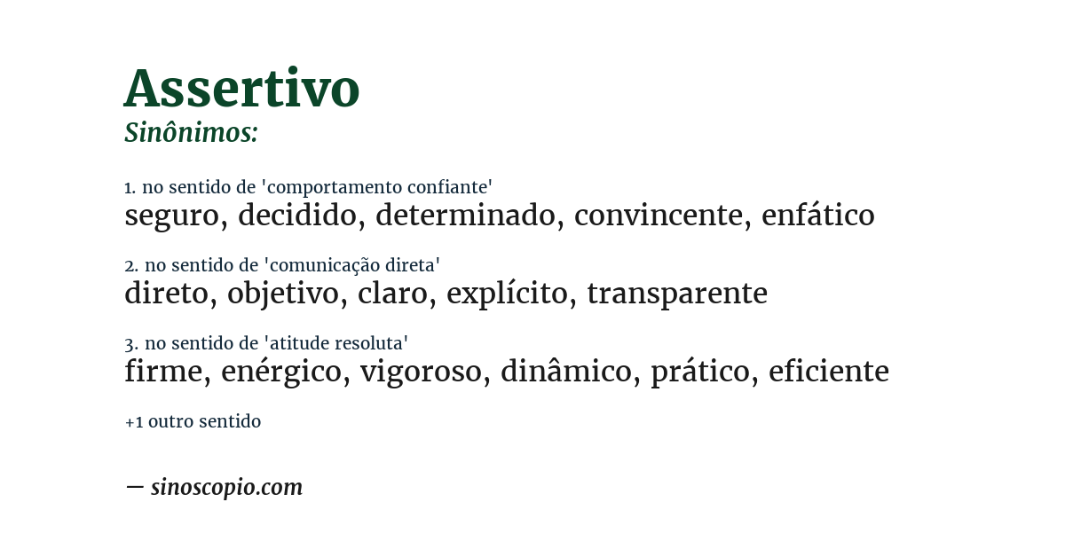 Sinônimo de assertivo