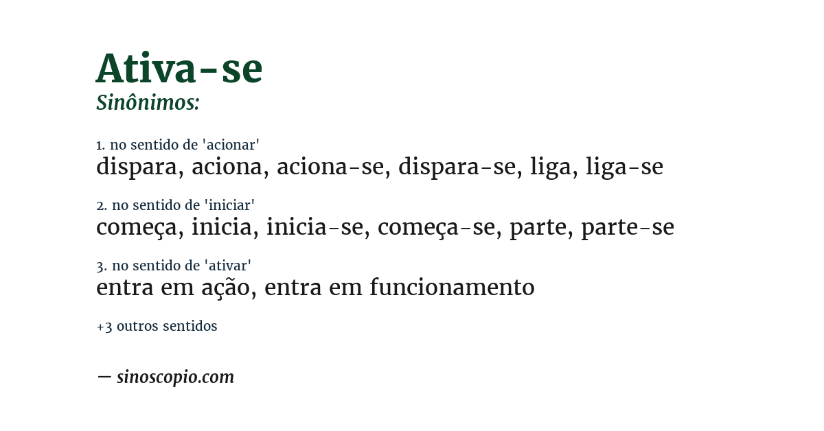 Sinônimo de ativa-se