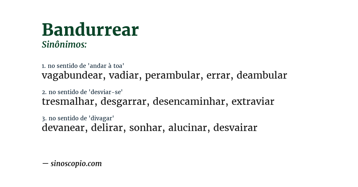 Sinônimo de bandurrear