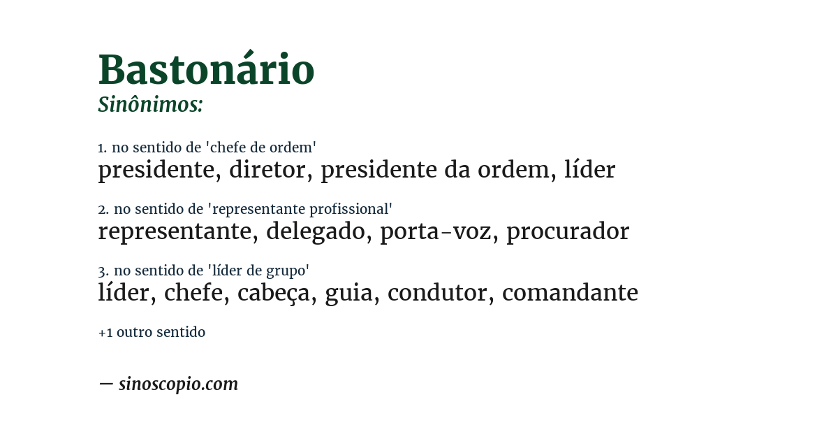 Sinônimo de bastonário