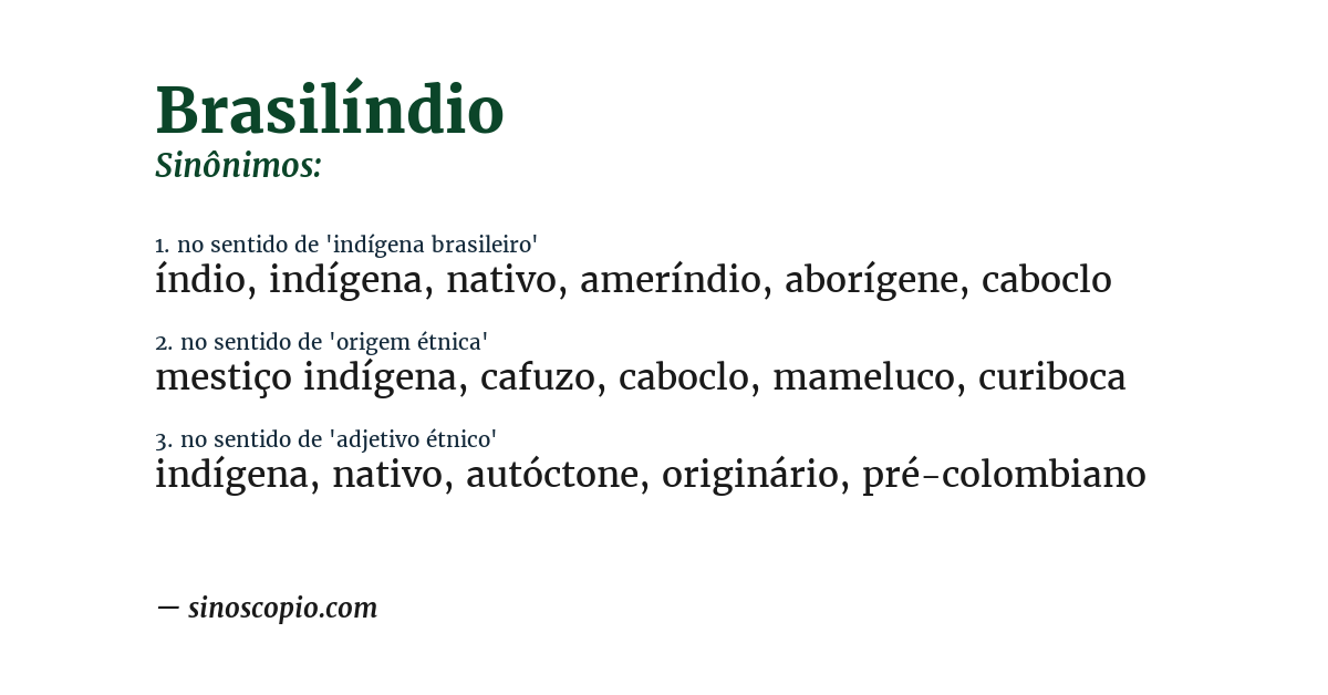 Sinônimo de brasilíndio