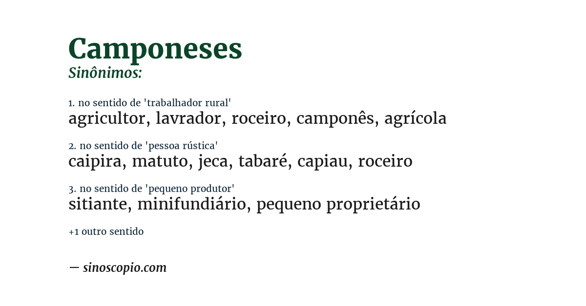 Sinônimo de camponeses