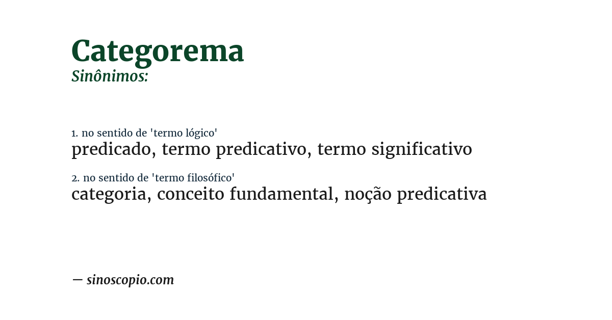 Sinônimo de categorema