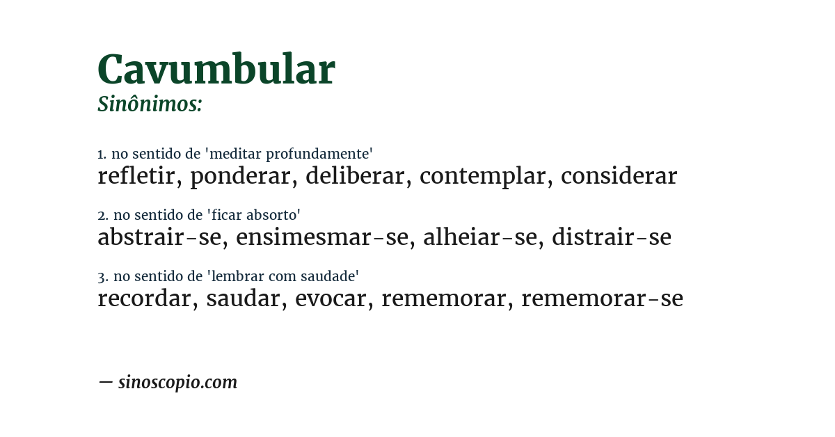 Sinônimo de cavumbular