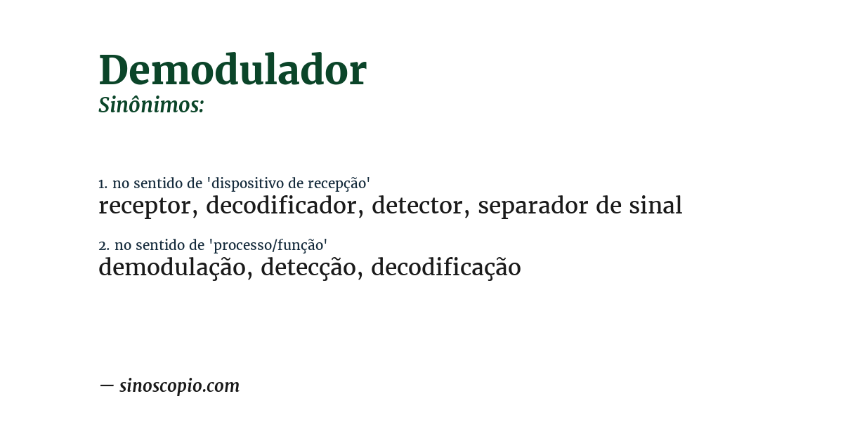 Sinônimo de demodulador