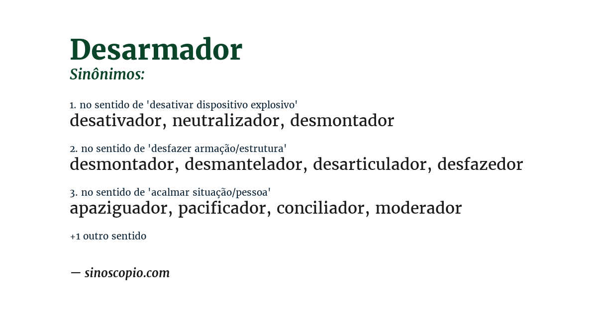 Sinônimo de desarmador