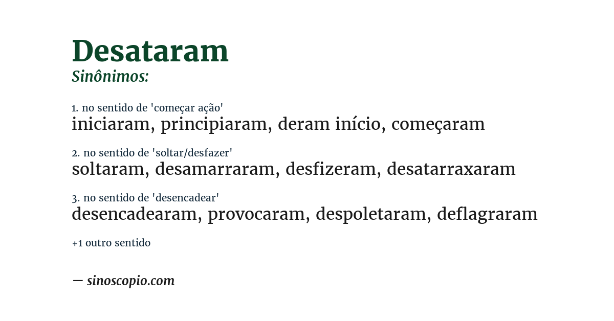 Sinônimo de desataram