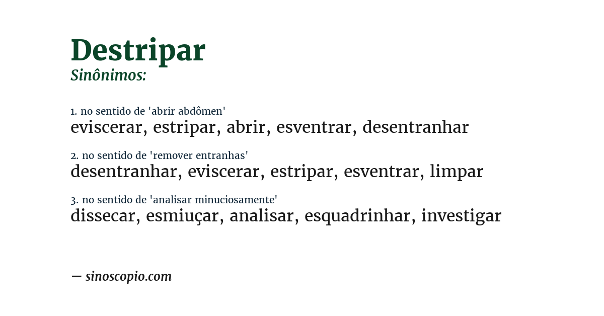 Sinônimo de destripar