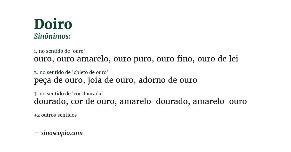 Sinônimo de doiro