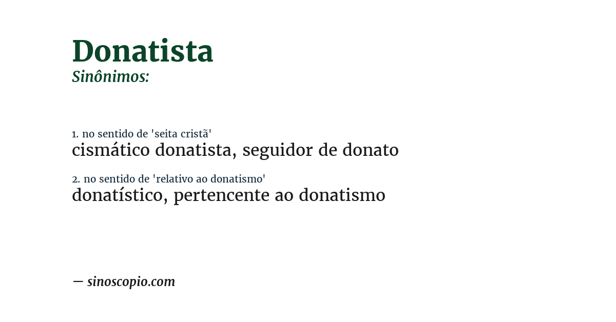 Sinônimo de donatista