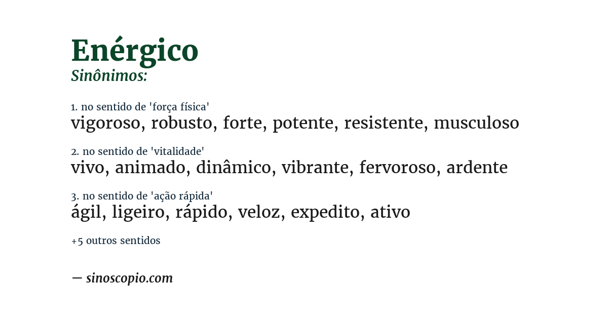 Sinônimo de enérgico