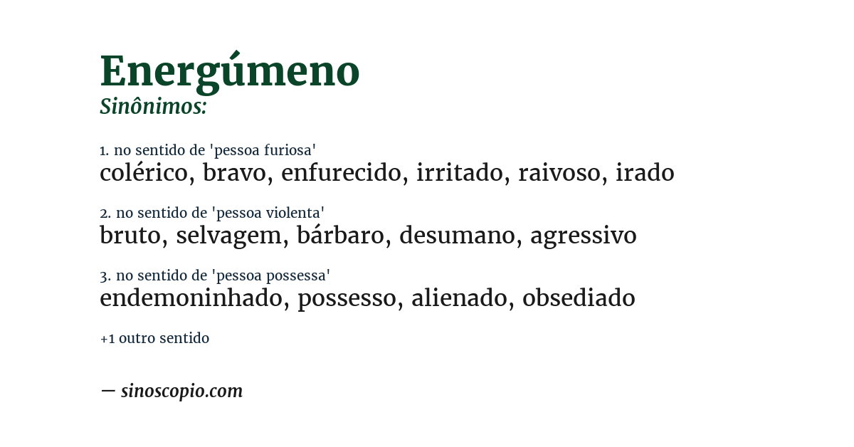 Sinônimo de energúmeno