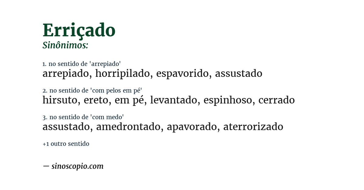 Sinônimo de erriçado