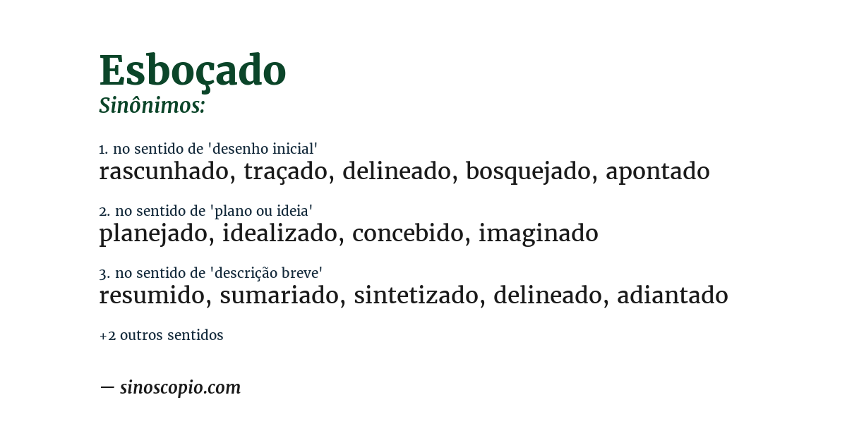 Sinônimo de esboçado
