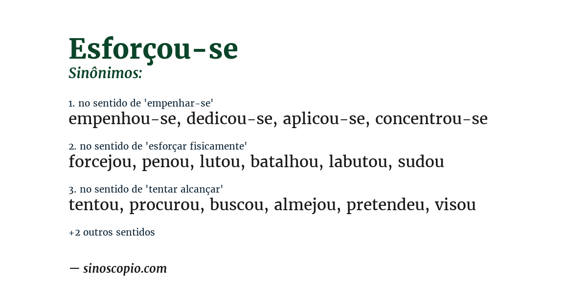 Sinônimo de esforçou-se