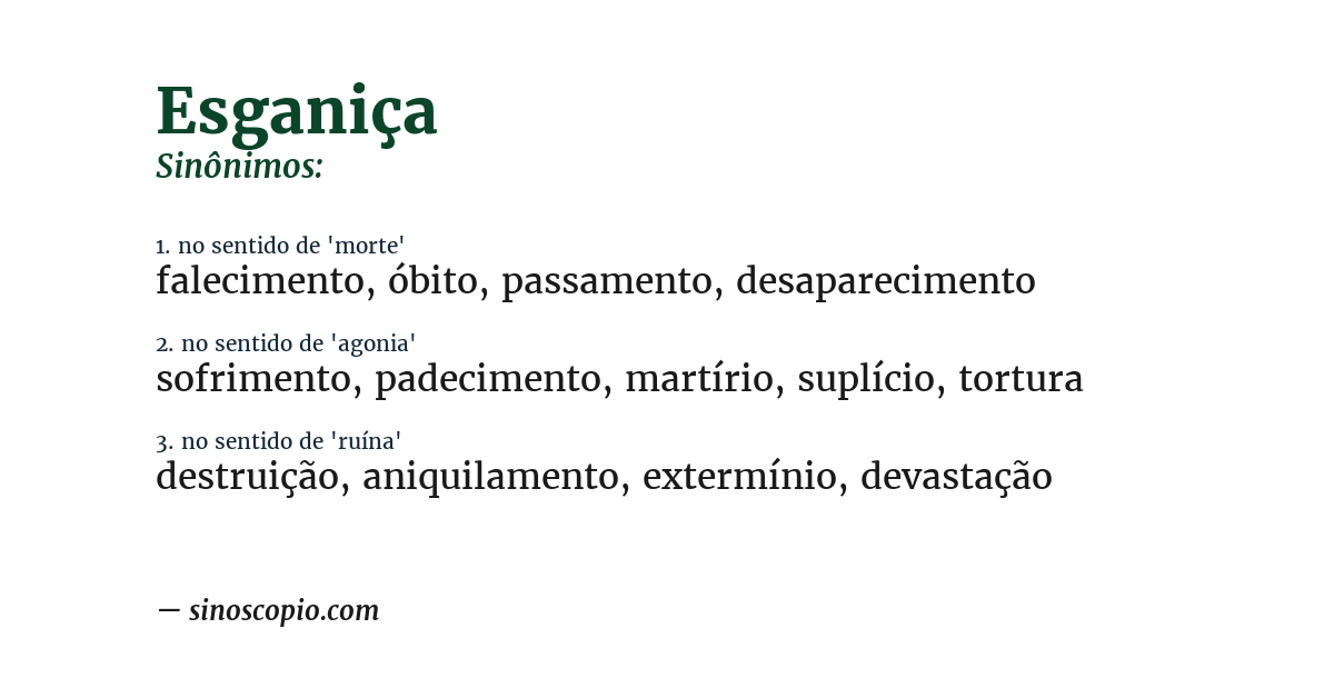 Sinônimo de esganiça