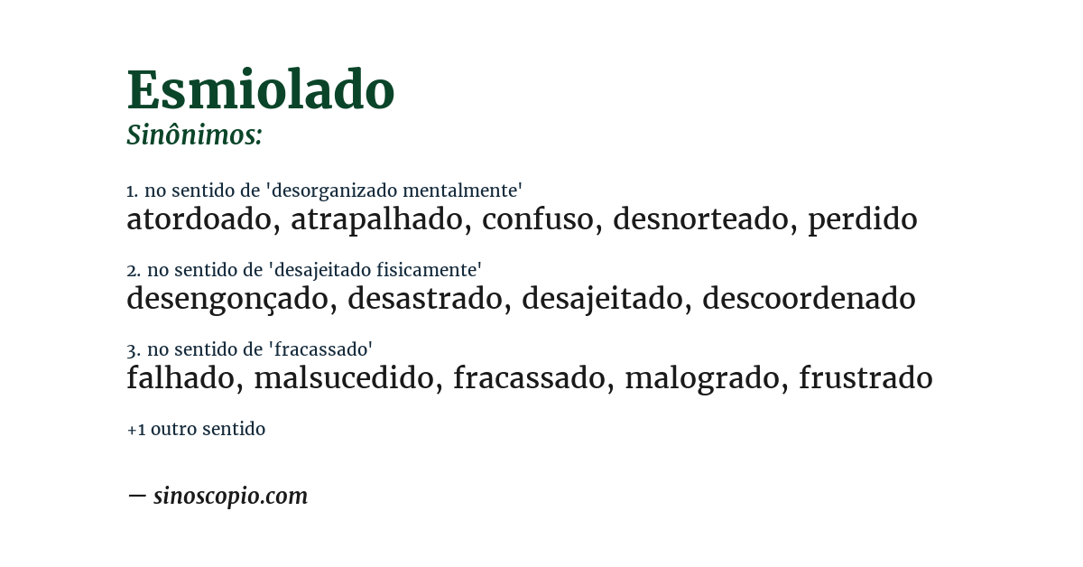 Sinônimo de esmiolado