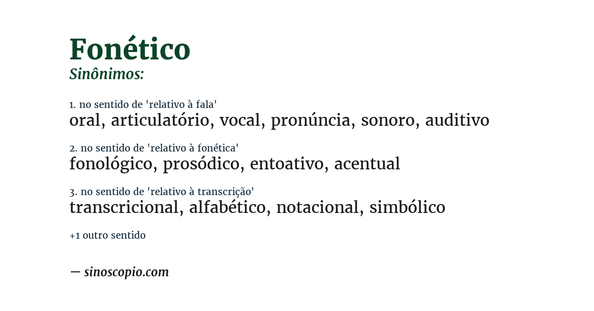 Sinônimo de fonético