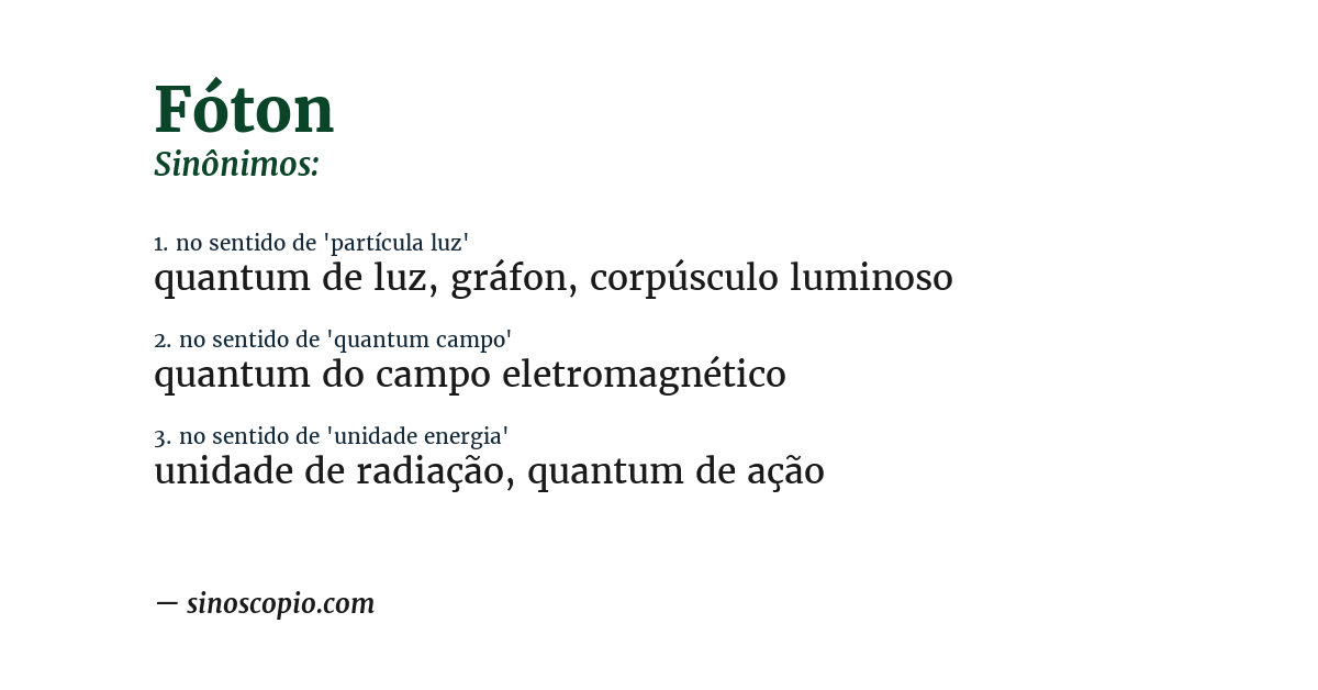 Sinônimo de fóton
