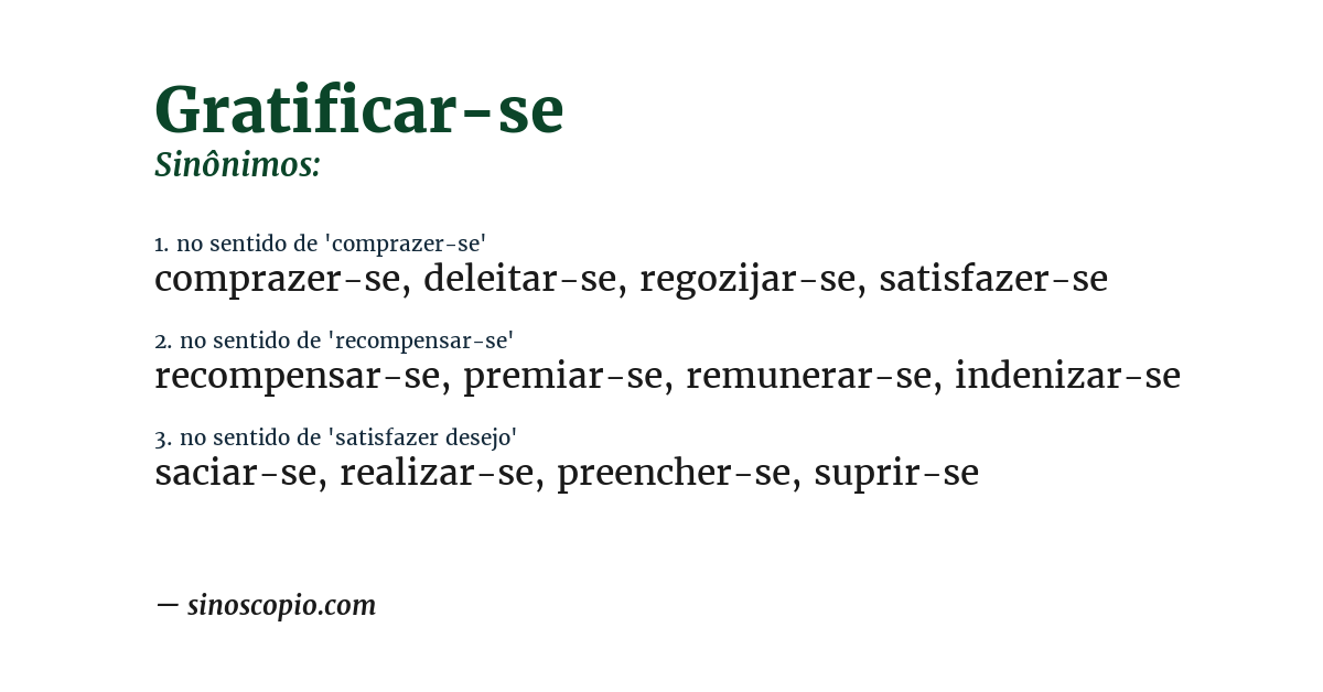 Sinônimo de gratificar-se