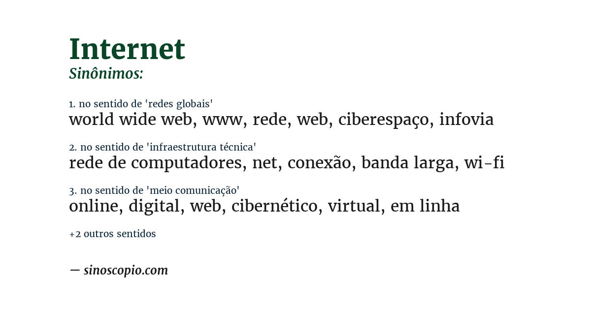 Sinônimo de internet