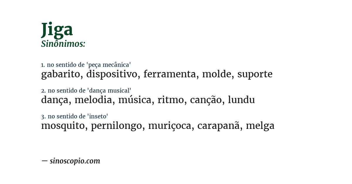 Sinônimo de jiga