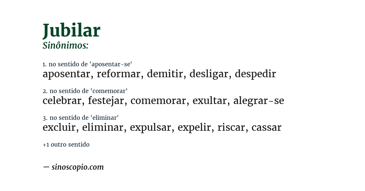 Sinônimo de jubilar