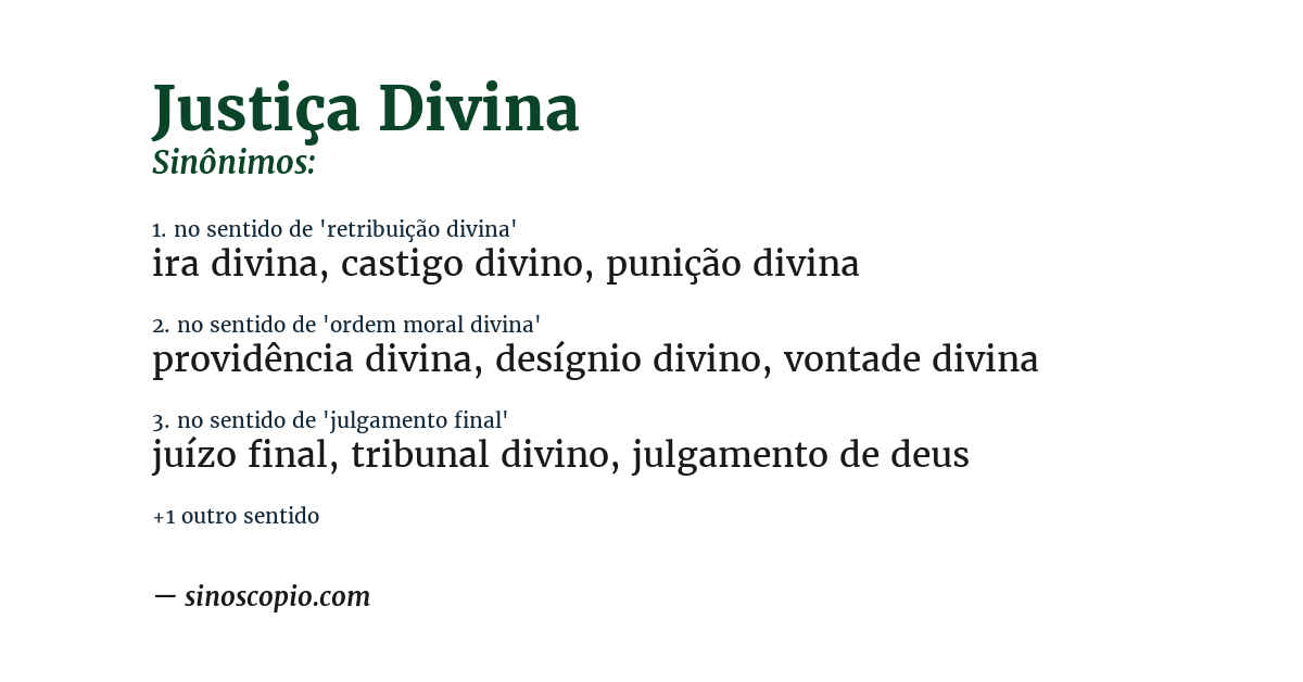 Sinônimo de justiça divina