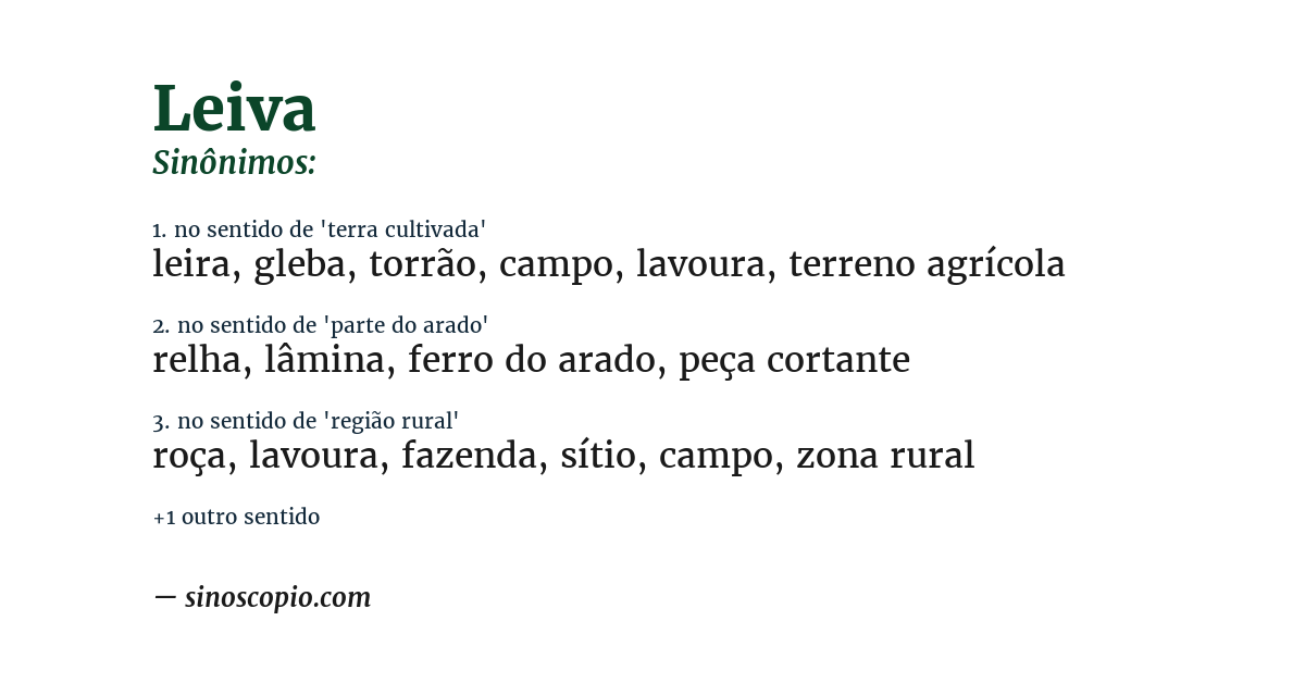 Sinônimo de leiva