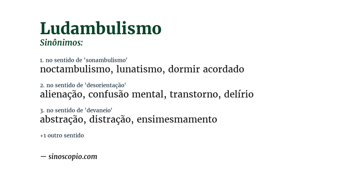 Sinônimo de ludambulismo