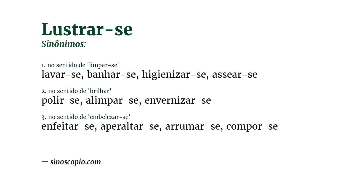 Sinônimo de lustrar-se