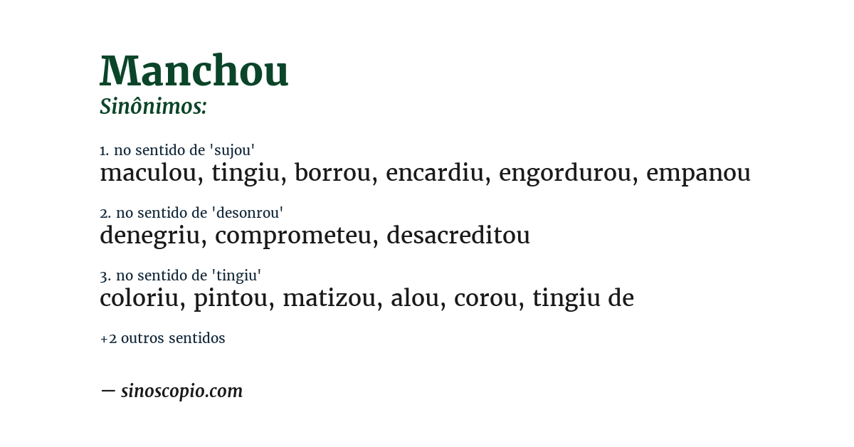 Sinônimo de manchou