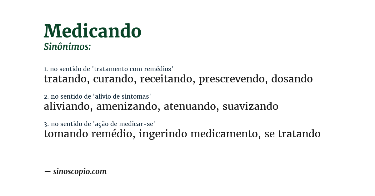 Sinônimo de medicando