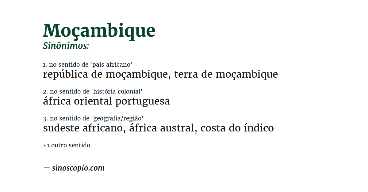 Sinônimo de moçambique