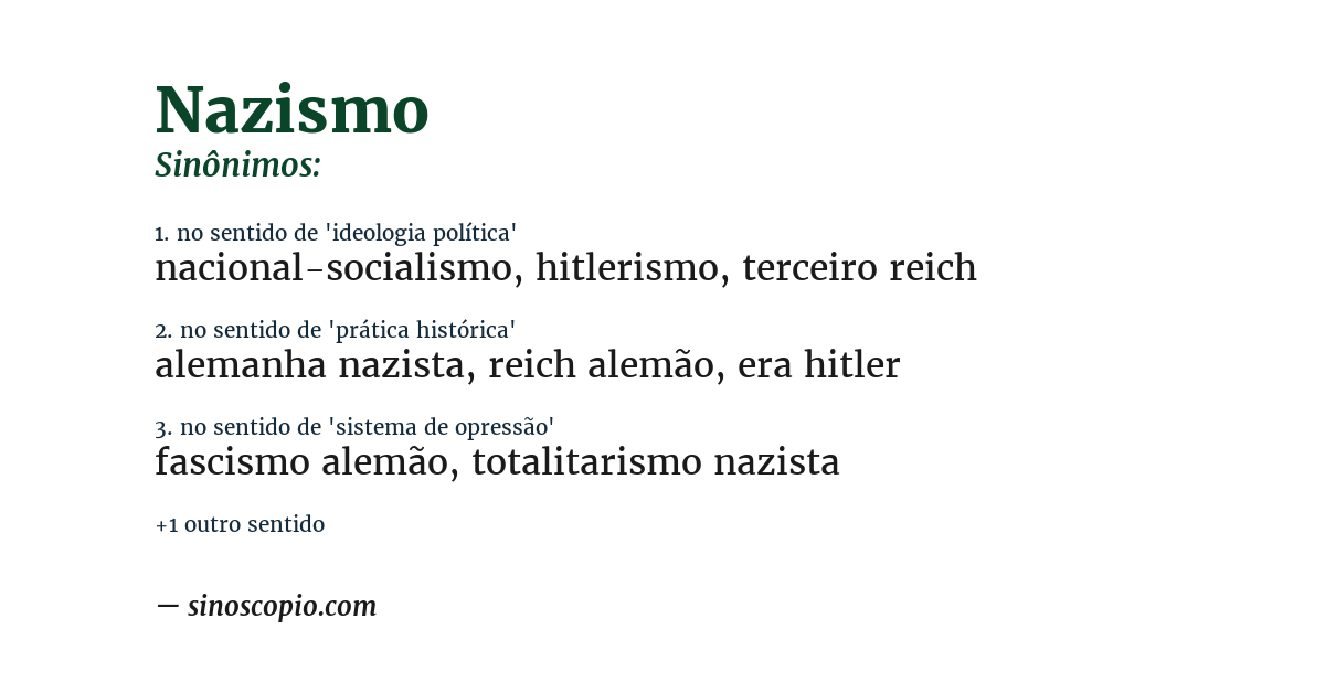 Sinônimo de nazismo