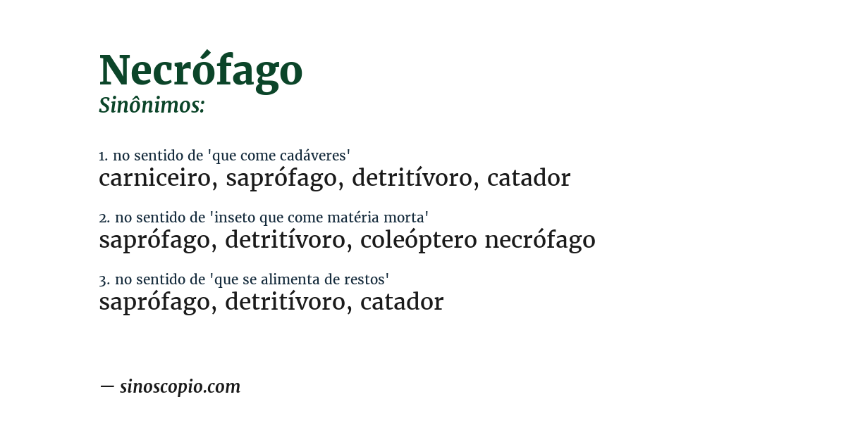 Sinônimo de necrófago