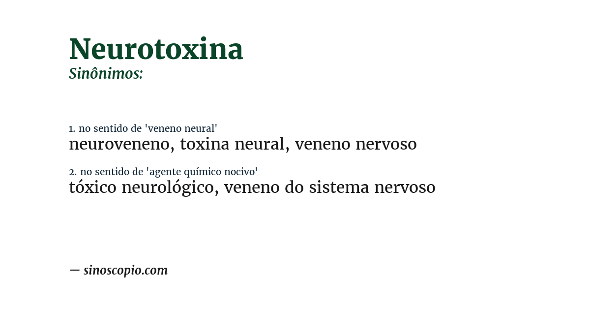 Sinônimo de neurotoxina