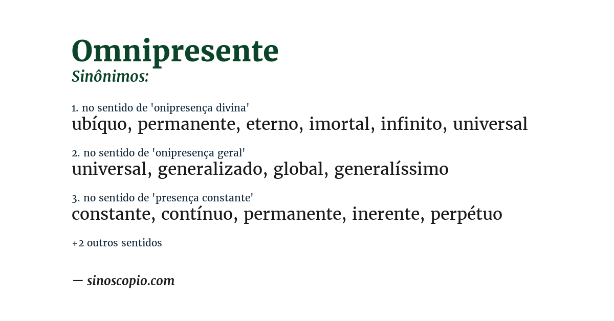 Sinônimo de omnipresente