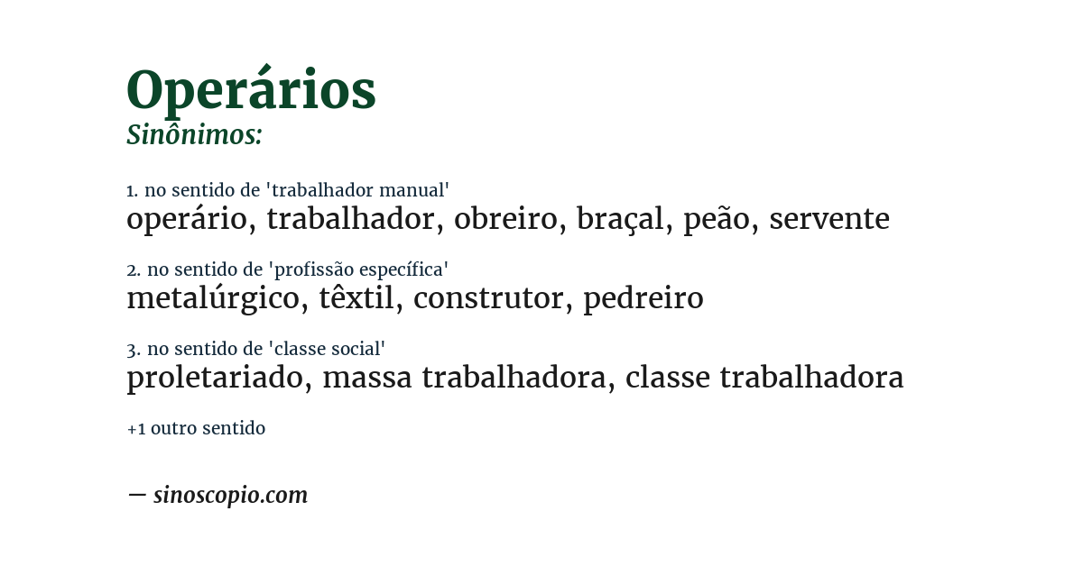Sinônimo de operários